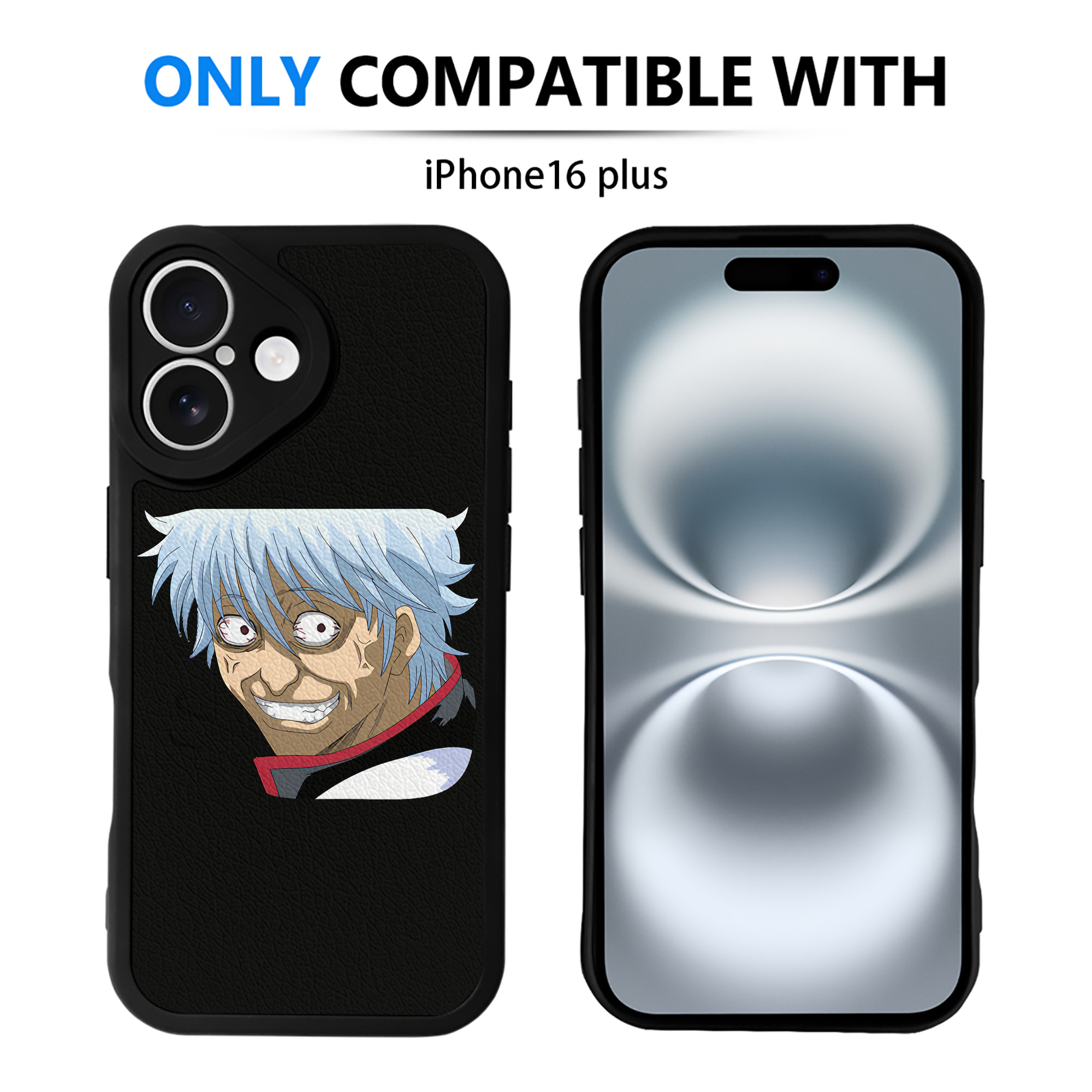 （画像用） ぎんたま 坂田銀時（さかたぎんとき） 神楽 志村新八（しむら しんぱち） GINTAMA Sakata Gintoki Kagura Shimura Shinpachi 【iPhone 16シリーズ対応】シリコンスマホケース（レザー調） 材質：シリコン